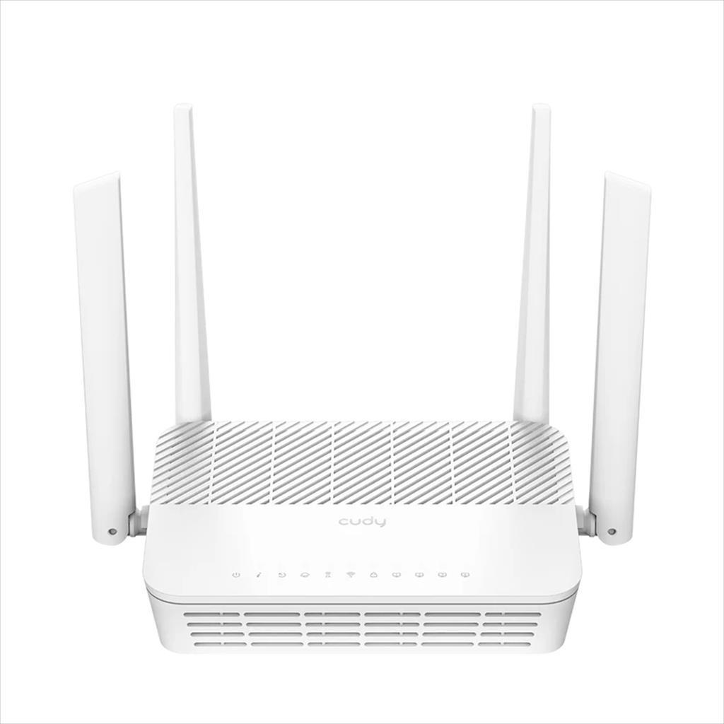CUDY Безжичен Рутер Dual Band Wi-Fi 6 Ax3000 Cudy Gp3000V, Xpon, W/4 Antennas, W/4 Gigabit Ports((1× Lan/Wan Convertible, 3× Lan Ports)