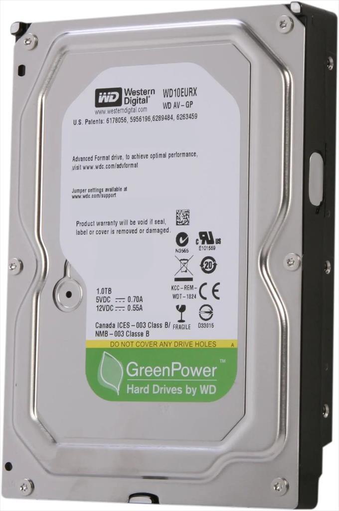WESTERN DIGITAL Хард Диск 3,5" 1Tb Wd Green Av-Gp Intellipower 64Mb Sataiii Wd10Eurx/1