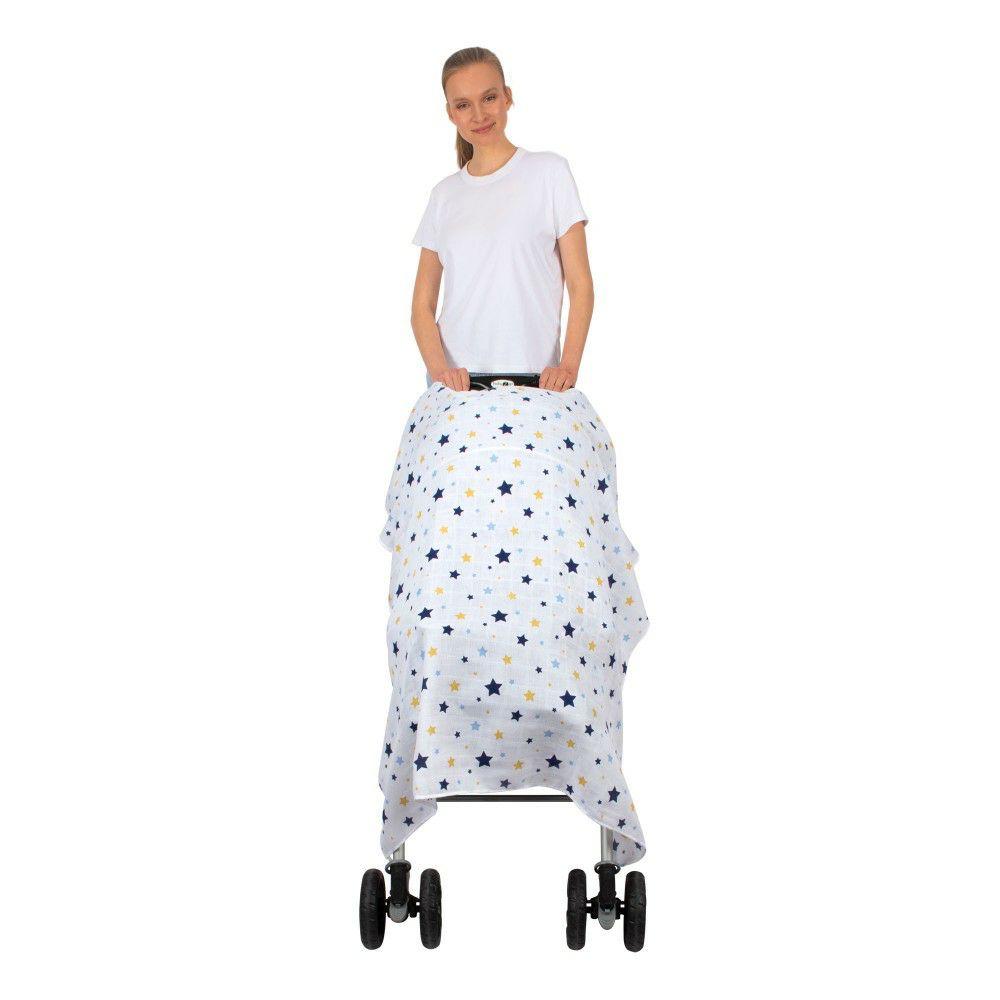 Sevi bebe Муслин прекривка за количка Blue Star