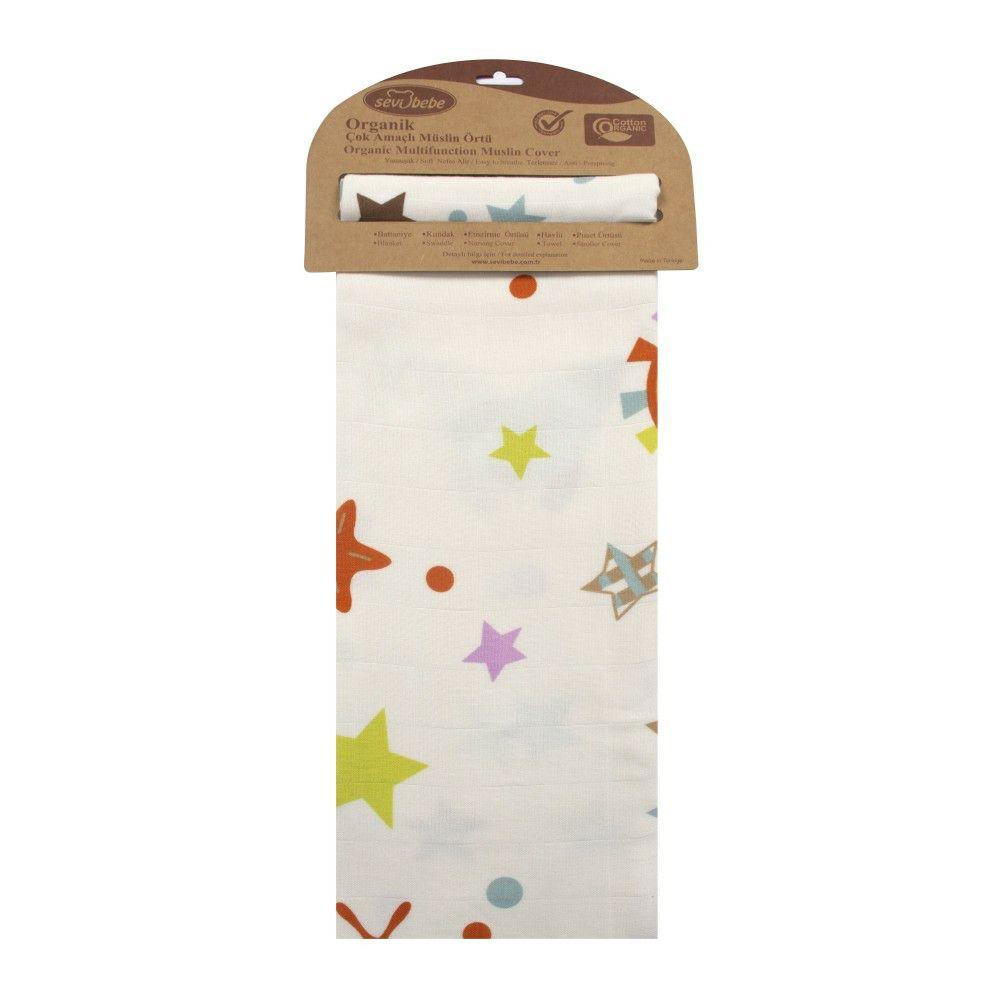 Sevi bebe Ќебе Organic Muslin 100 x 100 см Space Pattern