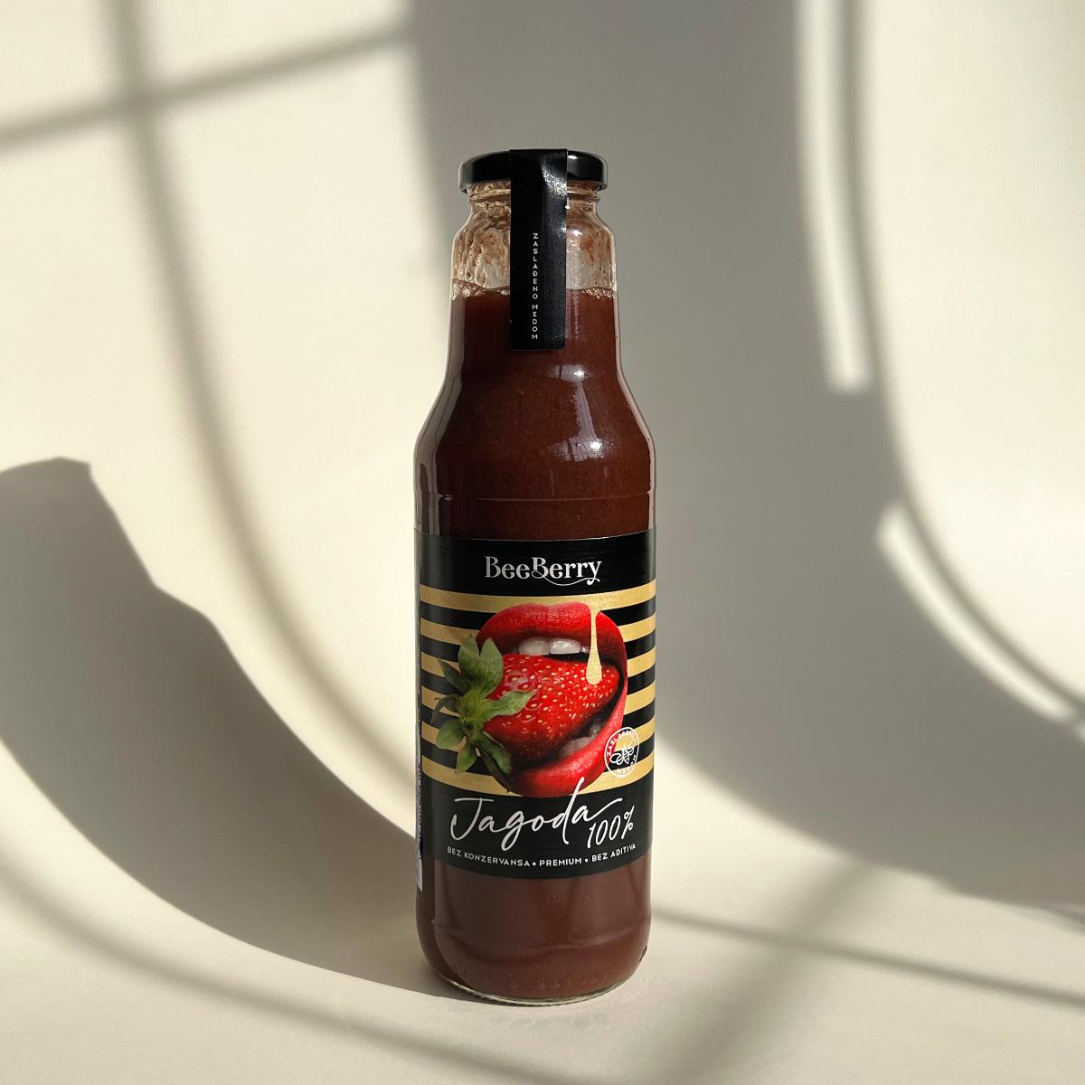 BeeBerry  Премиум Сок од Јагода со Мед 100% Природен | 0.75L