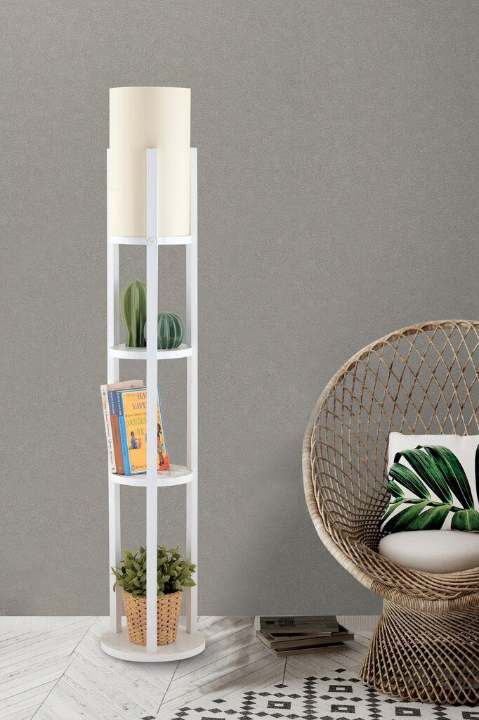 Подна ламба Opviq Circle Nora, 135 см, E27, бела