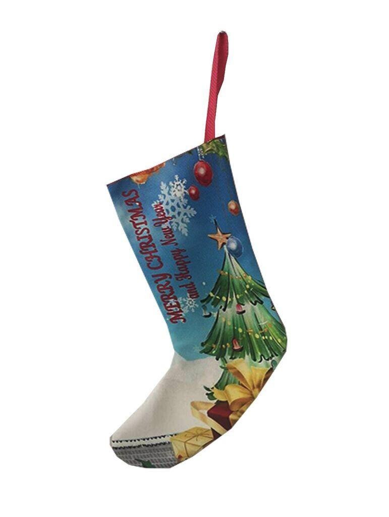 Аберто Дизајн Божиќен декоративен чорап Crp010, 35x18 см, шарен