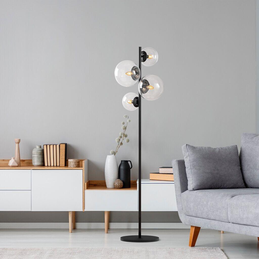 Подна ламба Opviq Fazli-10522, 33x33x162 см, 4x E14, IP20, црна