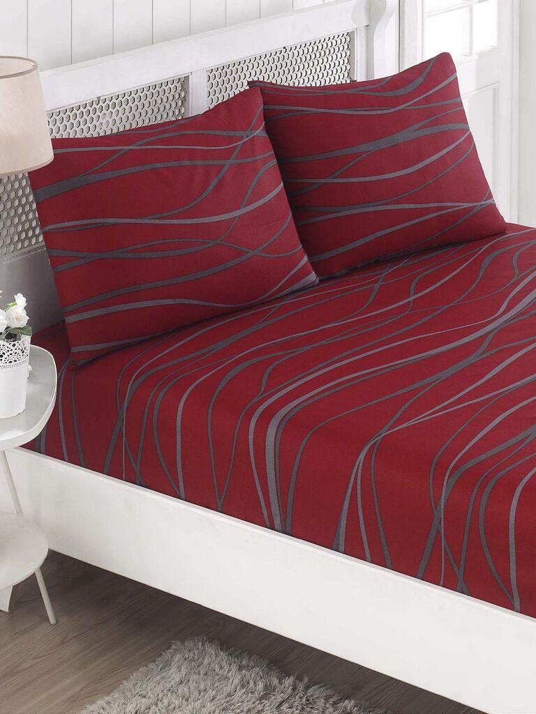 Комплет чаршафи L'essentiel Maison и 2 навлаки за перници Verda, 160x200+20 cm, Црвена