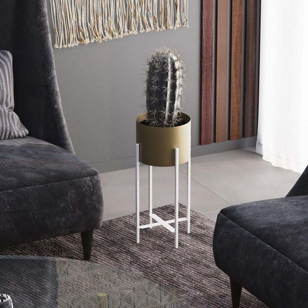 Декоративна саксија Aberto Design GED-026, 23x48 см, O 20 см,, Црна