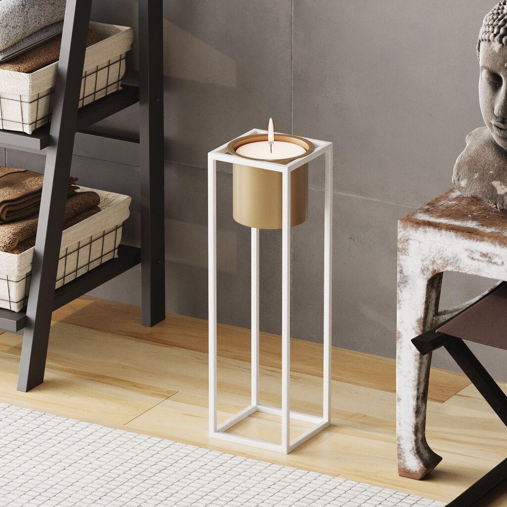 Декоративна саксија Aberto Design GED-023, 15x50x15 см, O 12 см,, црна