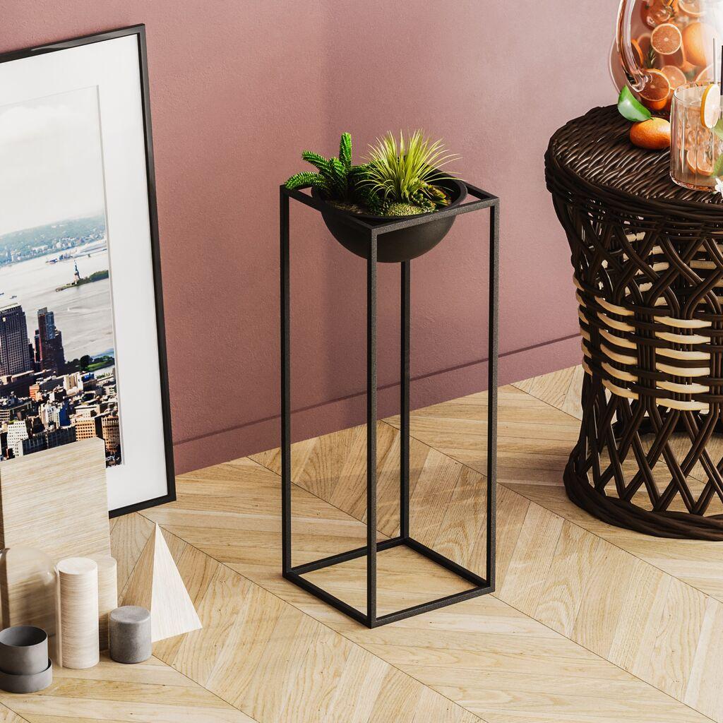 Декоративна саксија Aberto Design GED-021, 22x60 см, O 20 см,, црна