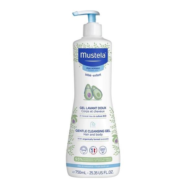 MUSTELA Благ гел за капење за бебиња, сет 2 x 750 мл