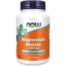 NOW FOODS Таблети Magnesium Malate, сет 2 x 180 таблети