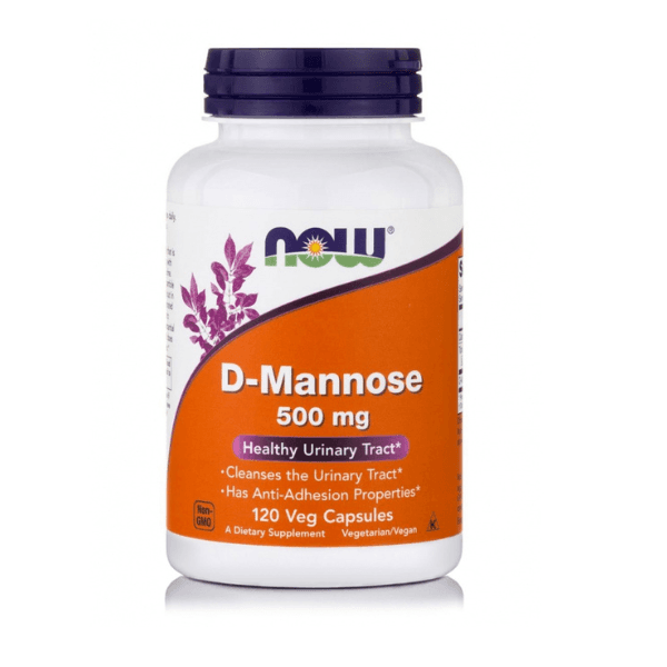 NOW FOODS Капсули D-Mannose 500 mg, сет 2 x 120 капсули