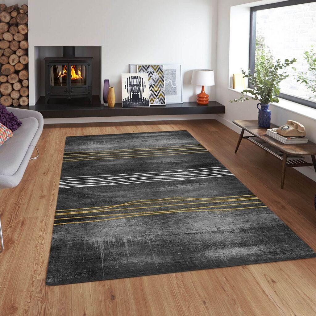 Conceptum Hypnose тепих Cg41, правоаголен, 80x140 cm, сиво-златна боја