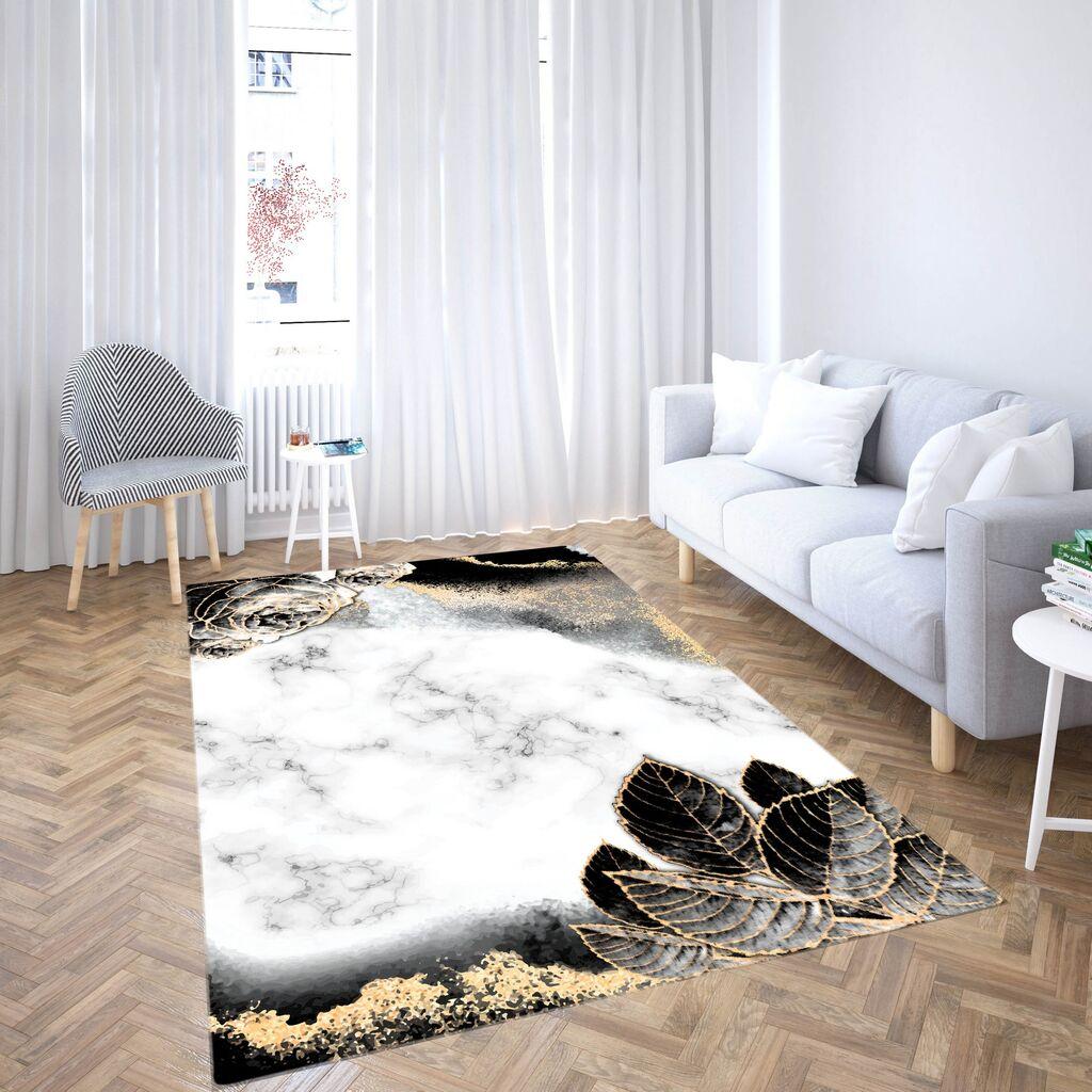 Тепих Conceptum Hypnose CG_223, правоаголен, 80x140 см, црно-бел