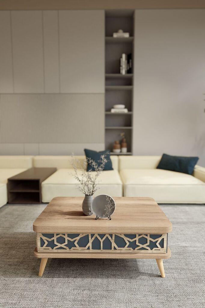 Маса за дневна соба Hanah Home Отова 90x38x60 см, Антрацит