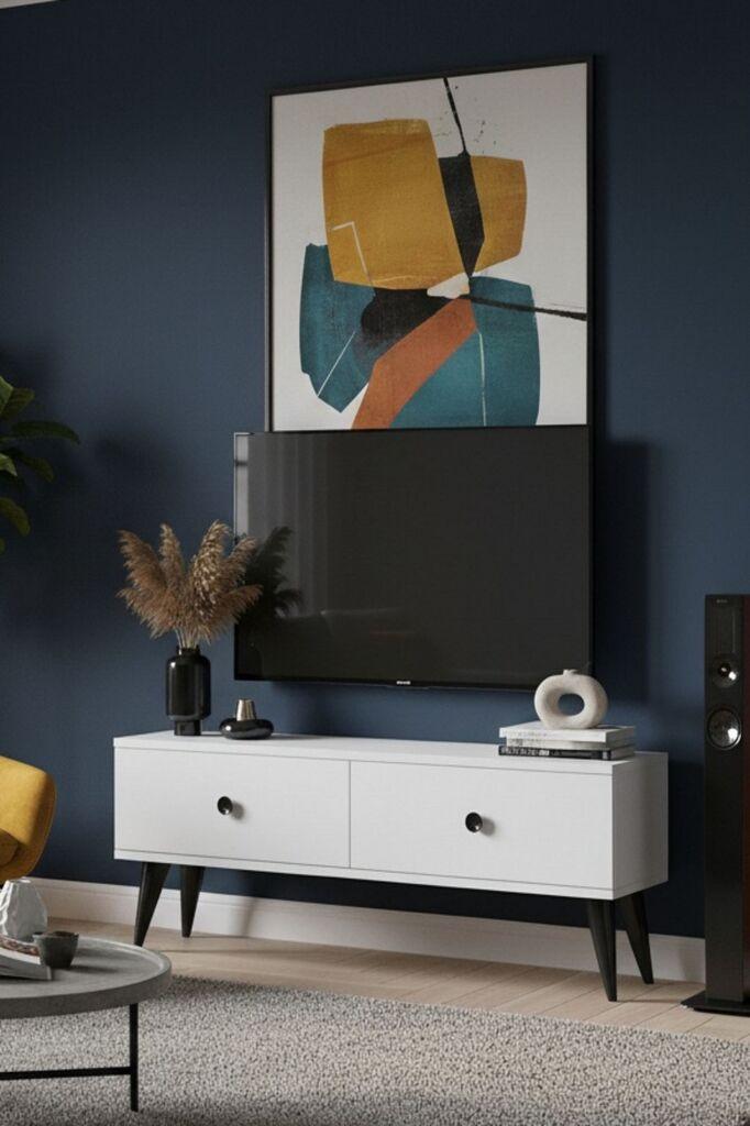 Комода за телевизор Hanah Home Mona 120, 120x40.5x32 см, бела