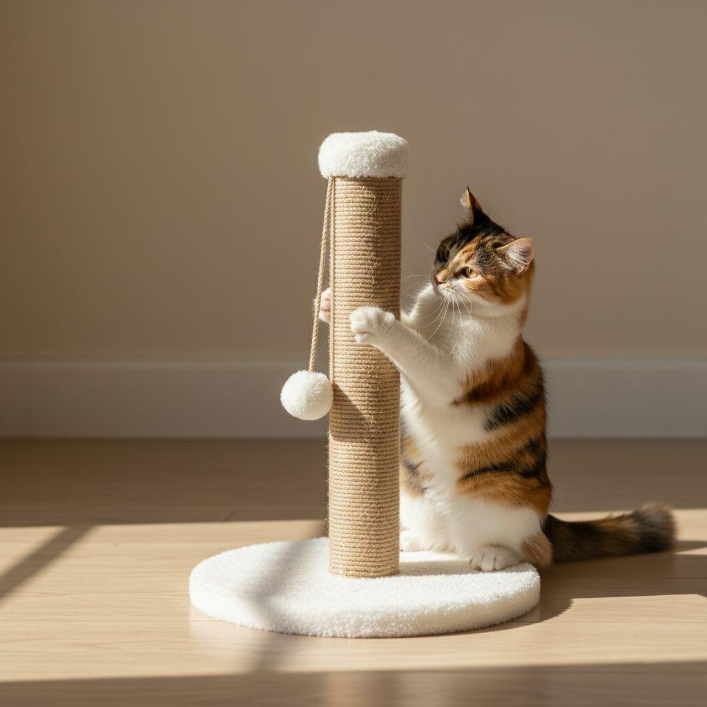 Стапче за гребење мачки „Шепи и мустаќи" „Coris", бело