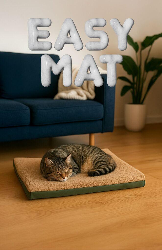 Кревет за миленичиња „Paws & Whiskers" Easy Mat, 80x10 см, зелен