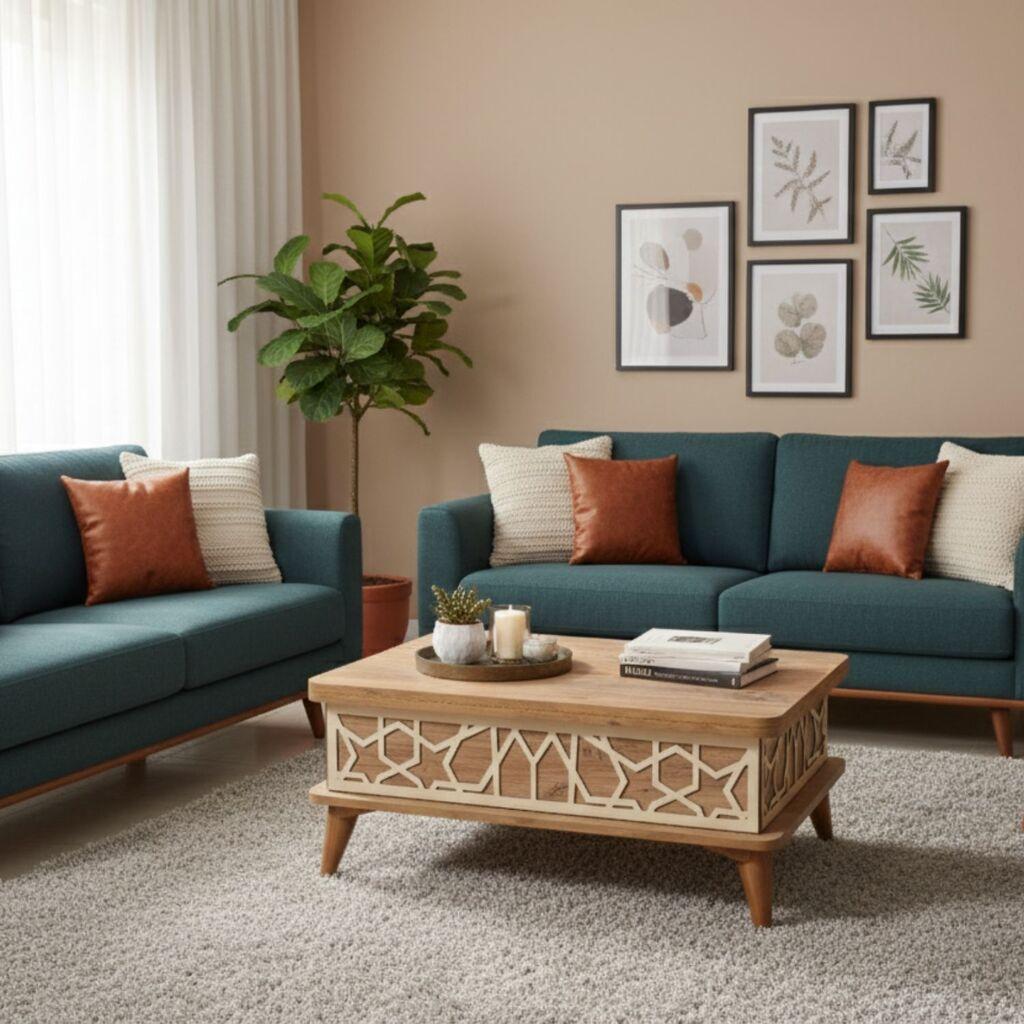 Маса за дневна соба Hanah Home Ada 90x38x60 см, кафеава