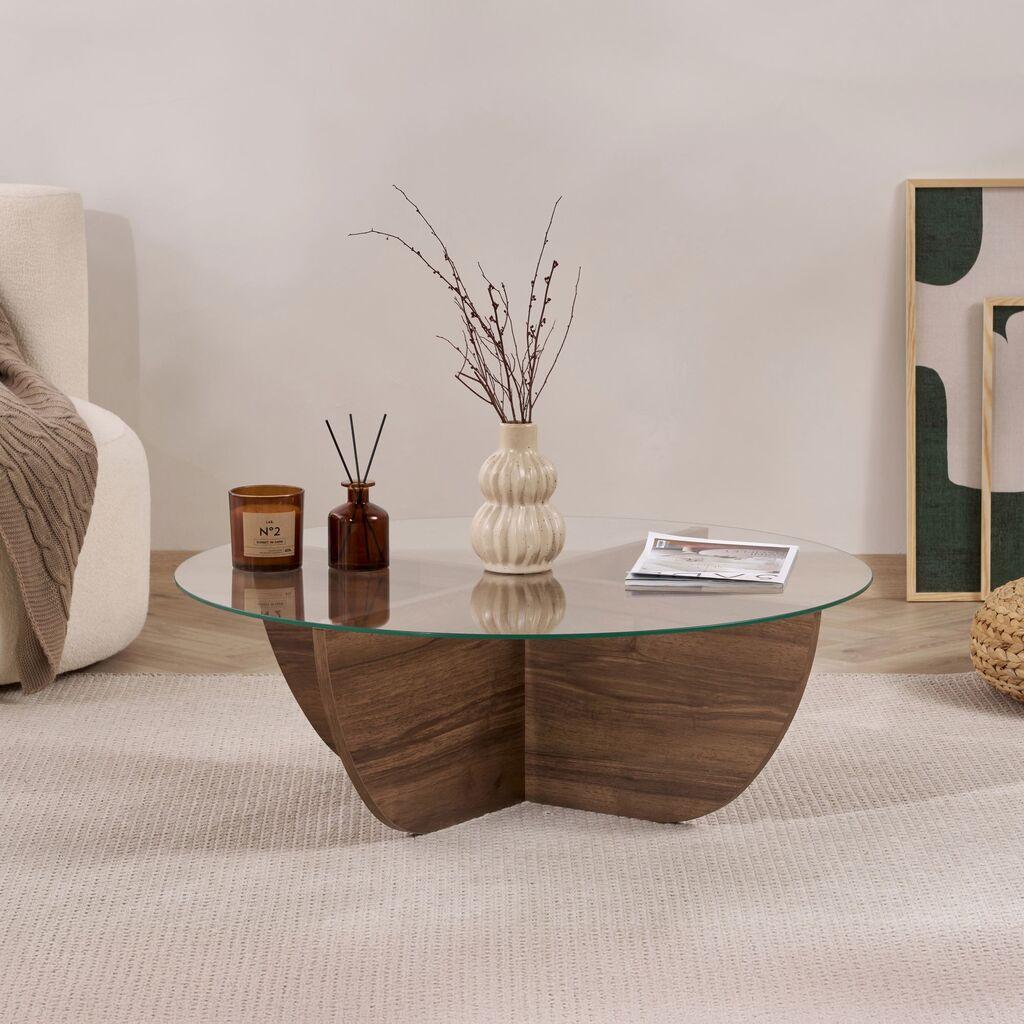 Маса за дневна соба Hanah Home Liya, 90x30x90 см, беж