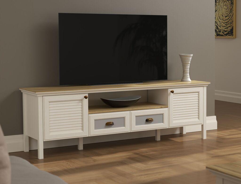 Комода за телевизор Hanah Home FRN, 180,9x58x44,2 см, кремаста