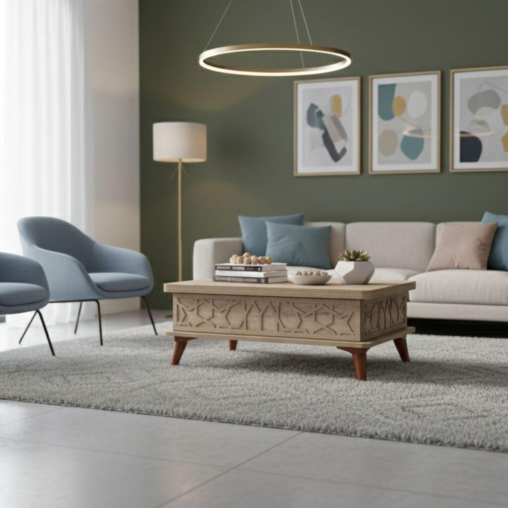Маса за дневна соба Hanah Home Ada 90x38x60 см, кафеава