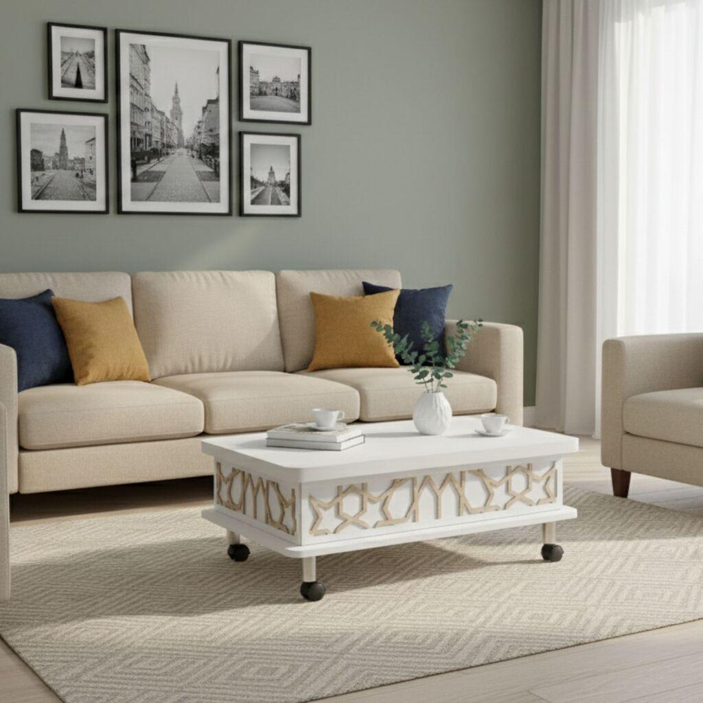 Маса за дневна соба Hanah Home Adt 90x40x60 см, бела