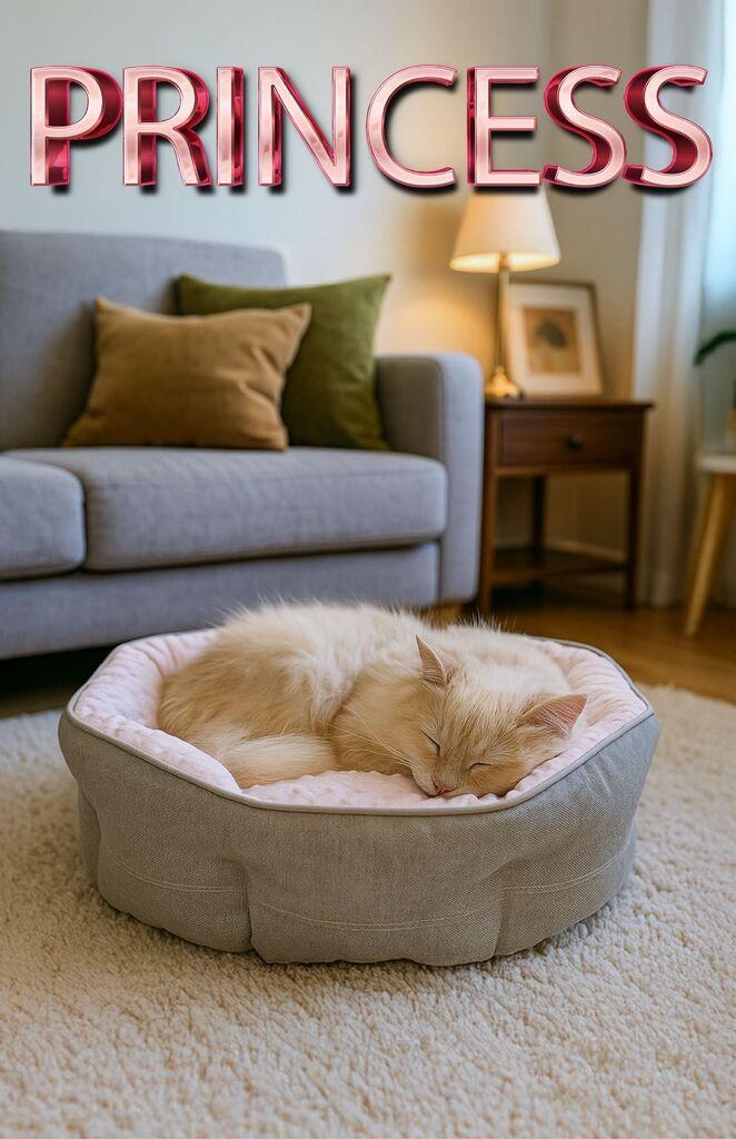 Кревет за миленичиња „Шепи и мустаќи" „Принцеза", 45x50x10 см, розов