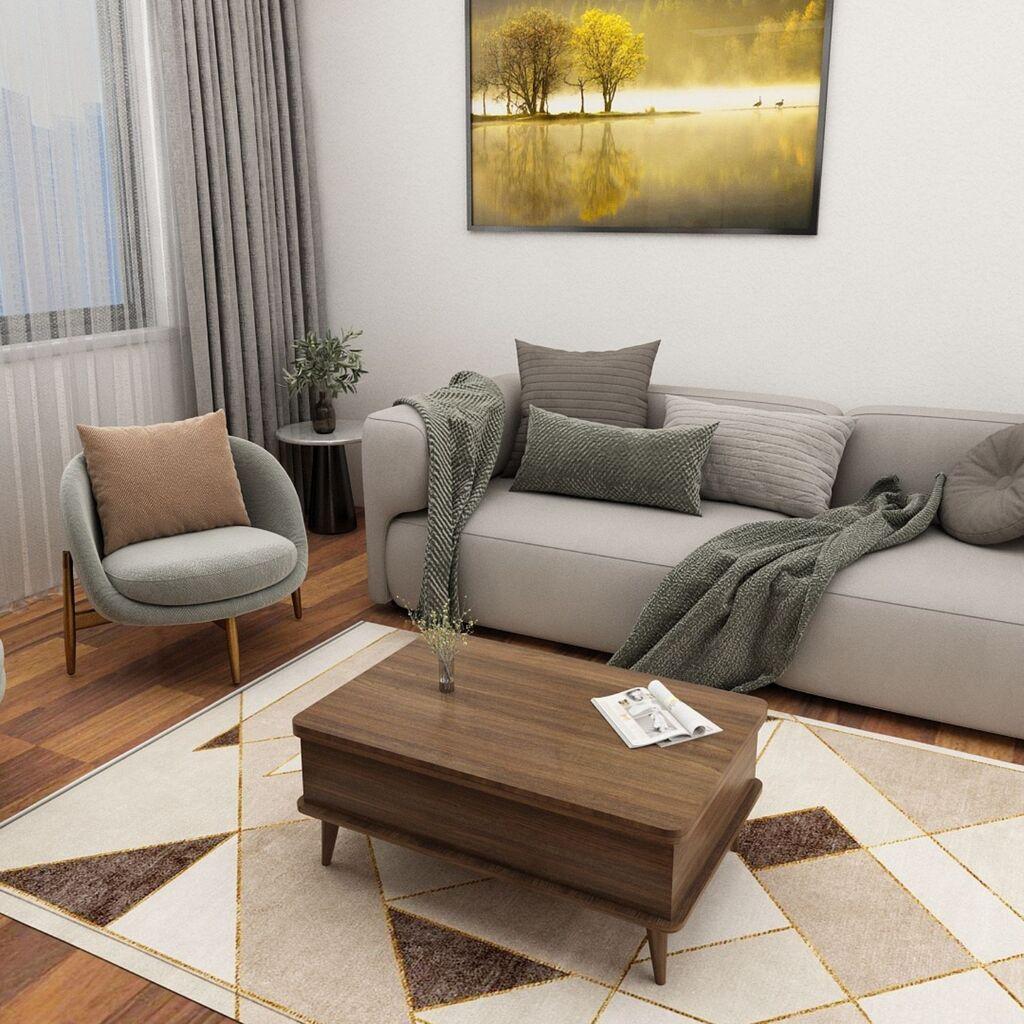 Маса за дневна соба Hanah Home Dy Ada 90x38x60 см, Антрацит