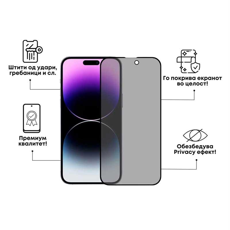 Заштитно стакло за Apple iPhone 16 Pro - Privacy