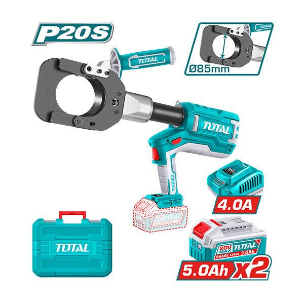 TOTAL Преса хидраулична сечење кабел 20V. 2BAT.5A TRCLI2005 247031