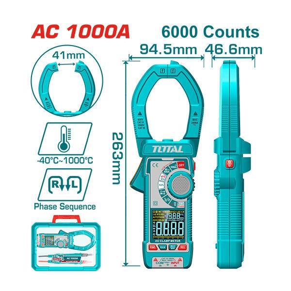 TOTAL Ампер Клешта 1000A - Tmt7610001 237510