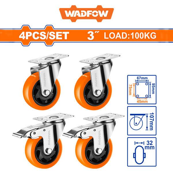 WADFOW Тркала оран@ 75ММ ротациони + кочница сет 4/1 - WJLS9304 242500