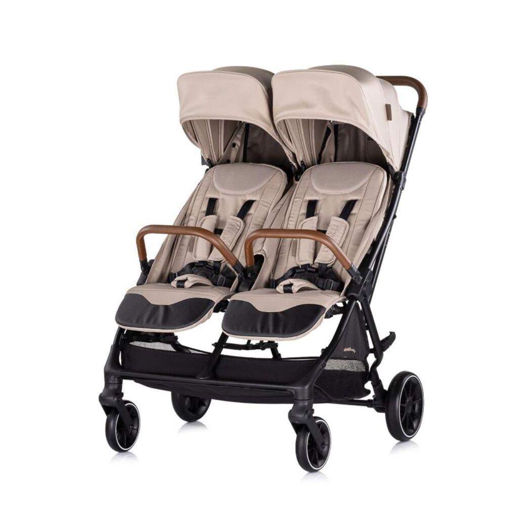 Chipolino количка за близнаци Twinity KBTT02502TR, светло кафеава