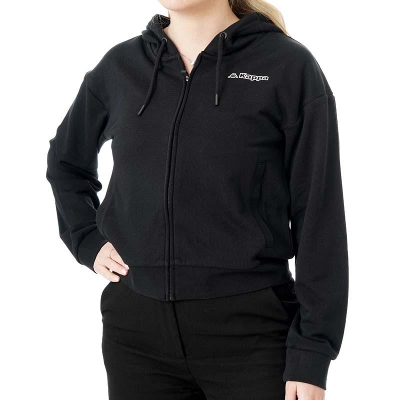 Женска дуксерка со качулка Kappa GEMMA, црна