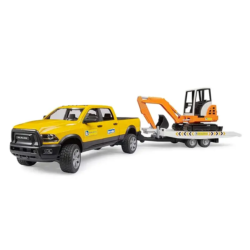 BRUDER RAM Power Wagon Возило со приколка и мини багер 4г