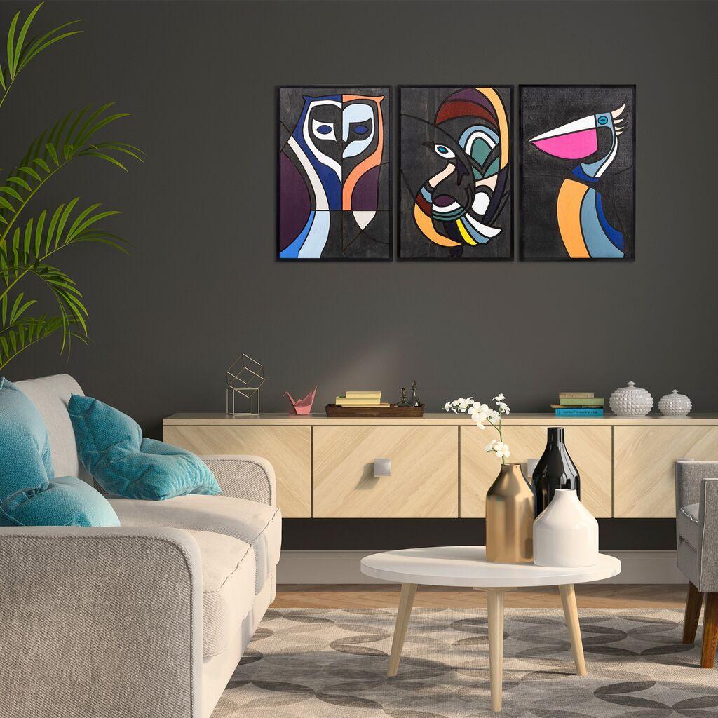 Wallity Комплет декорации за dzид Forest World 1, 39x59 см, 1,5 см, 3 парчиња, шарени