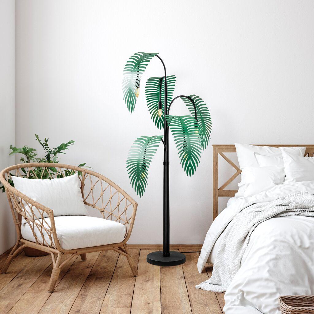 Подна ламба Opviq Palm 13920, 71 x 71 x 157 cm, 5 x E14, 250 cm Кабел,, Црна