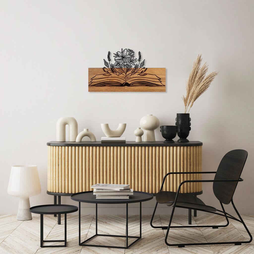 Wallity декорација за dzид, цвет, зелена од книга, 33x58 см, кафеава боја