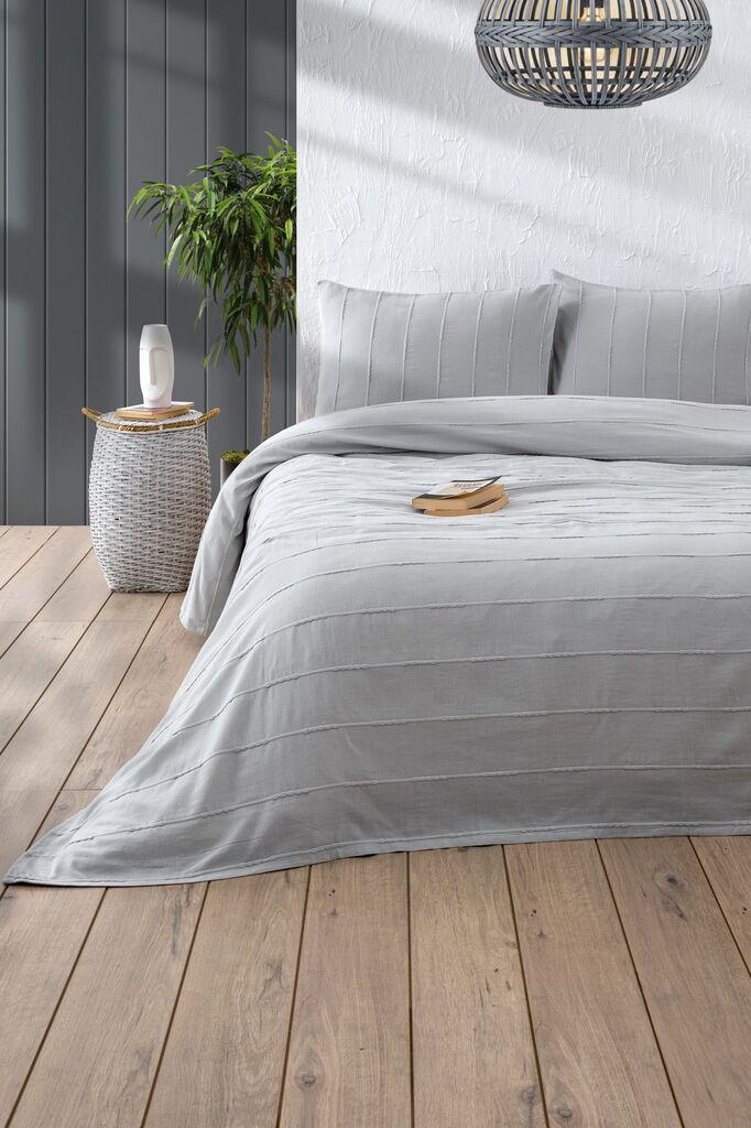 Комплет двојна прекривка L'essentiel Maison, бисерна, 210x220 см, светло сива