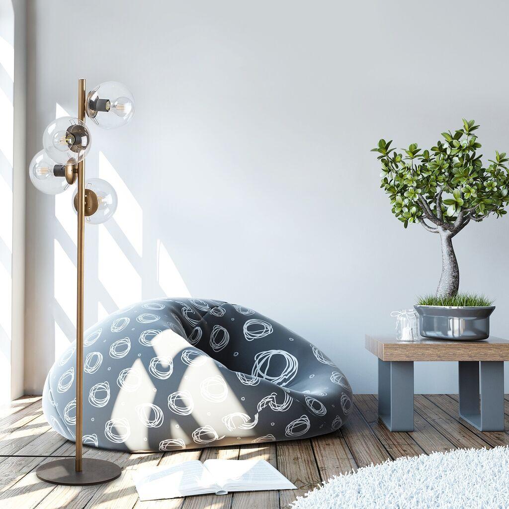 Подна ламба Opviq Faze-NT-116, 130 см, 32 x 32 см, 4 x E27, златни бои