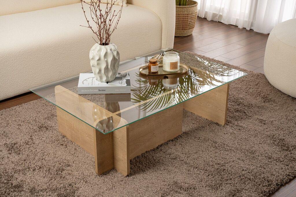 Маса Hanah Home Club Flavio, 105x30x65 см, кафеава