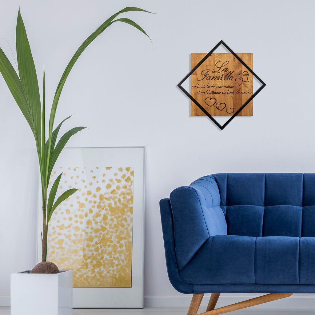 Wallity декорација за dzид La Famille, 54x54 см, кафеава боја