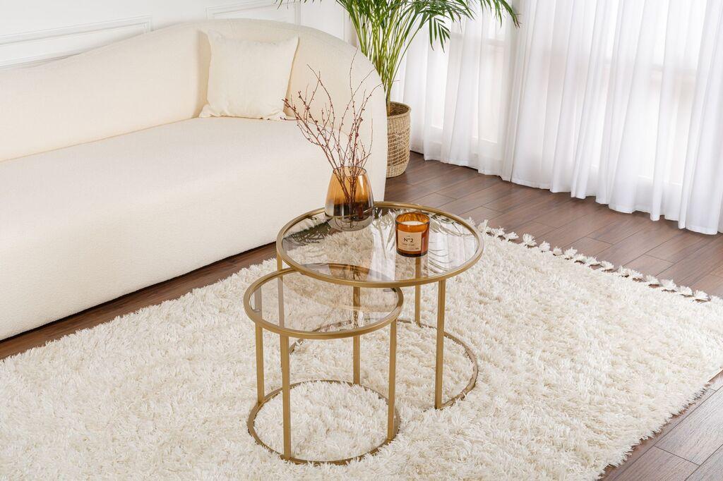 Комплет за маса Hanah Home Klub Aurum, 60x60x43 см, 2 парчиња, златни бои