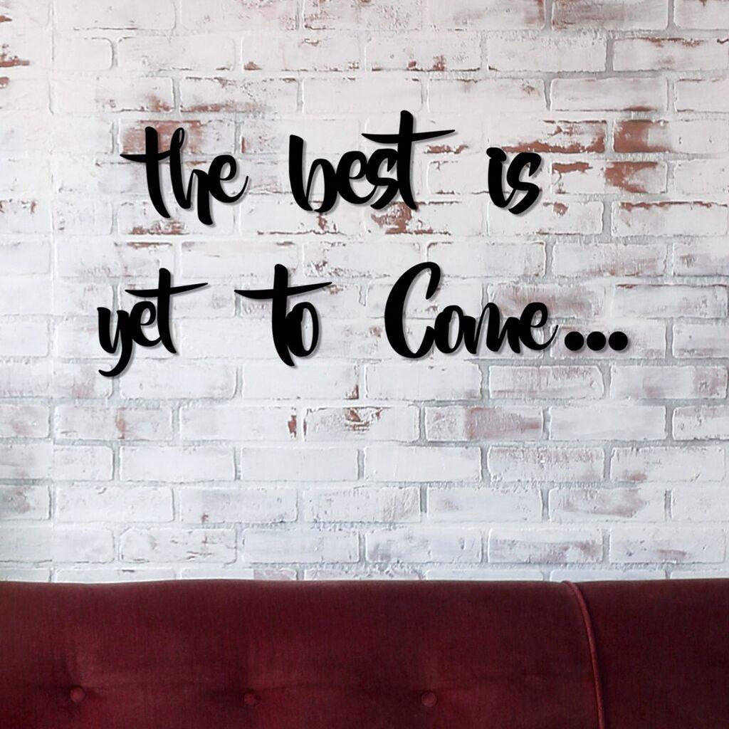 Wallity Комплет за декорација на dzидови „Најдоброто сe уште доаѓа", 3 мм, 6 парчиња, црна