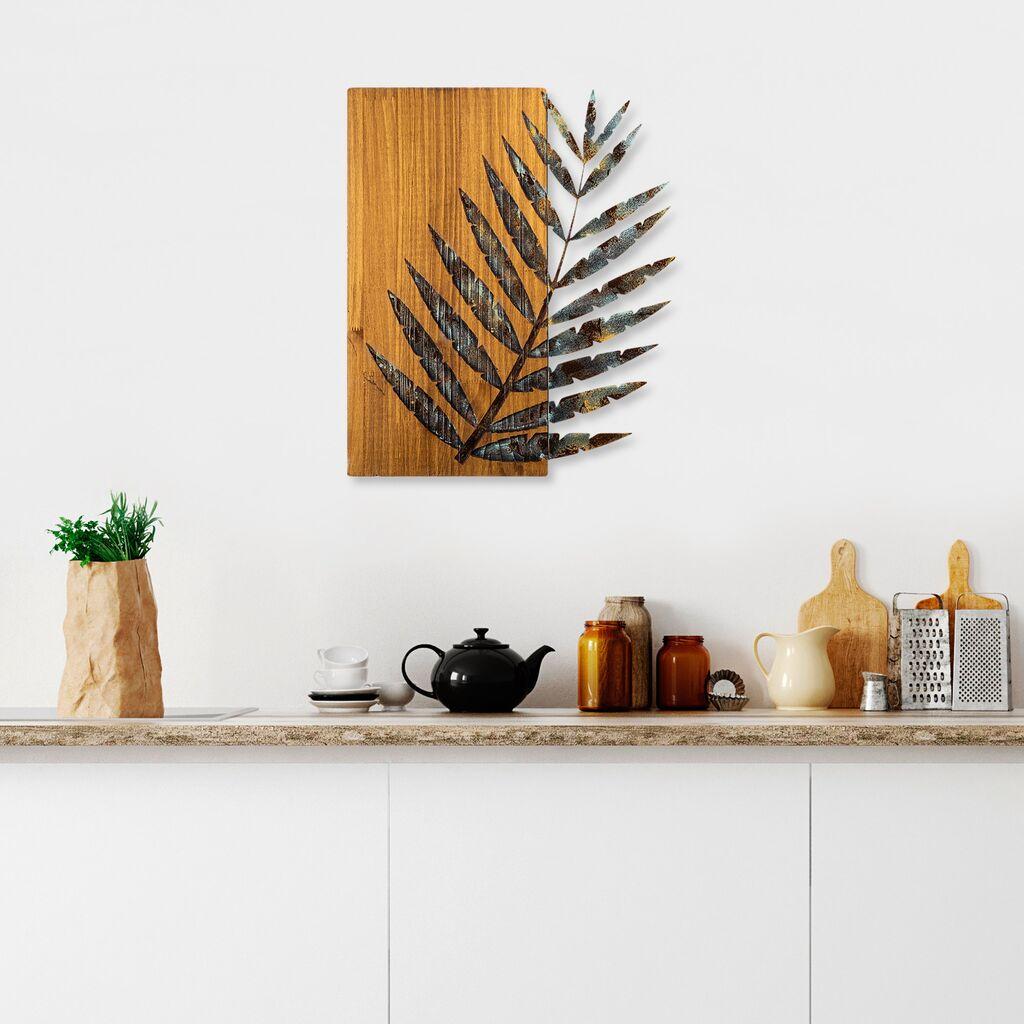 Wallity декорација за dzид Лист 3-1, 58x50x3 см, кафеава боја