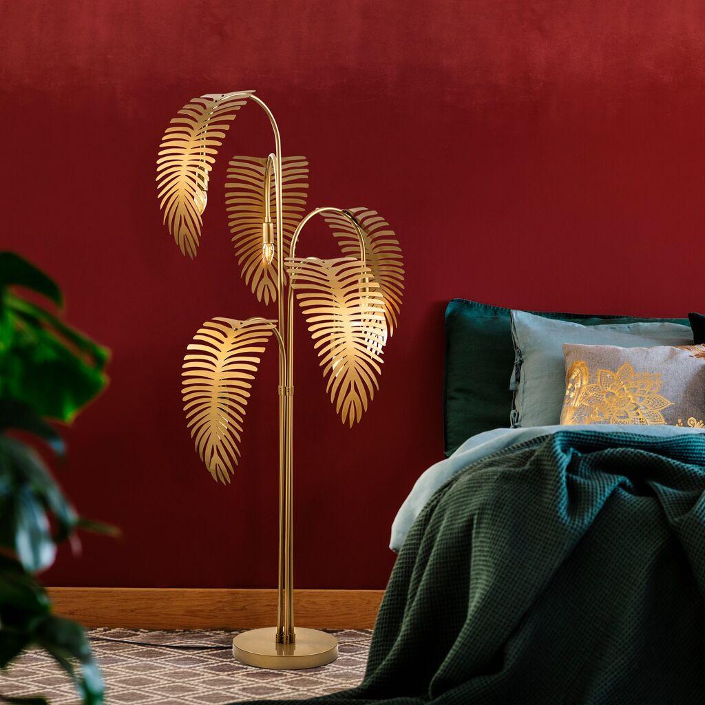 Подна ламба Opviq Palm 13920, 71 x 71 x 157 cm, 5 x E14, 250 cm Кабел,, Црна