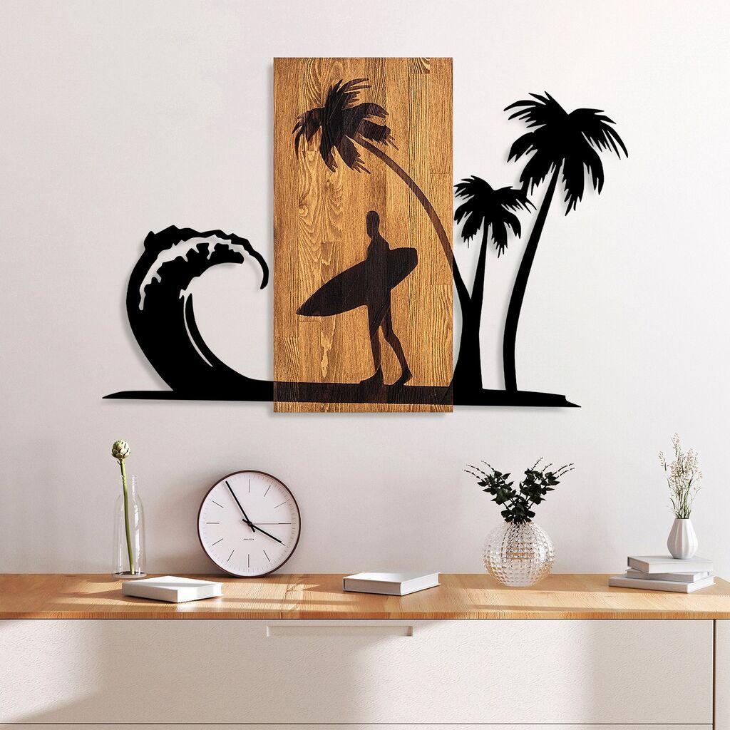 Wallity декорација за dzид Surfer Life, 57x84 см, црна