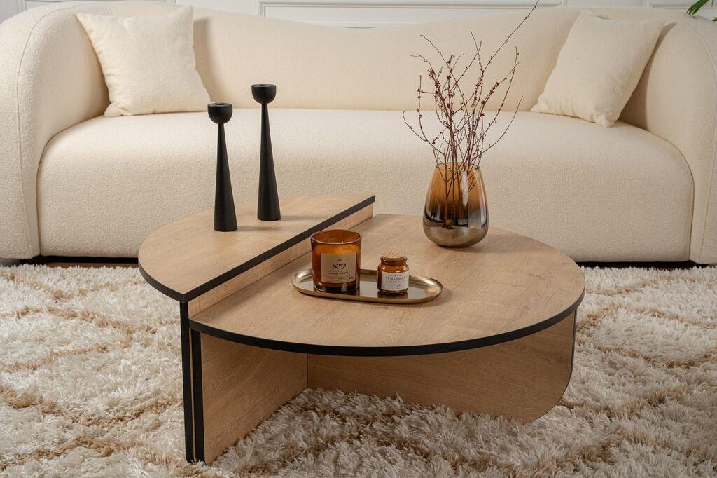 Комплет за маса Hanah Home Klub Orion, 90x60x30cm, 85x30x35cm, 2 парчиња, кафеава