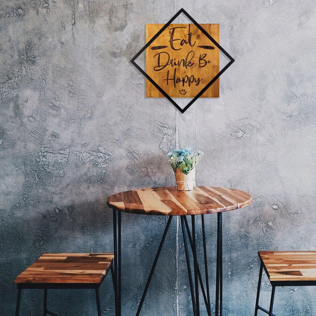 Wallity декорација за dzид Јади, Пиј, Биди, Среќен, 54x54 см, кафеава боја