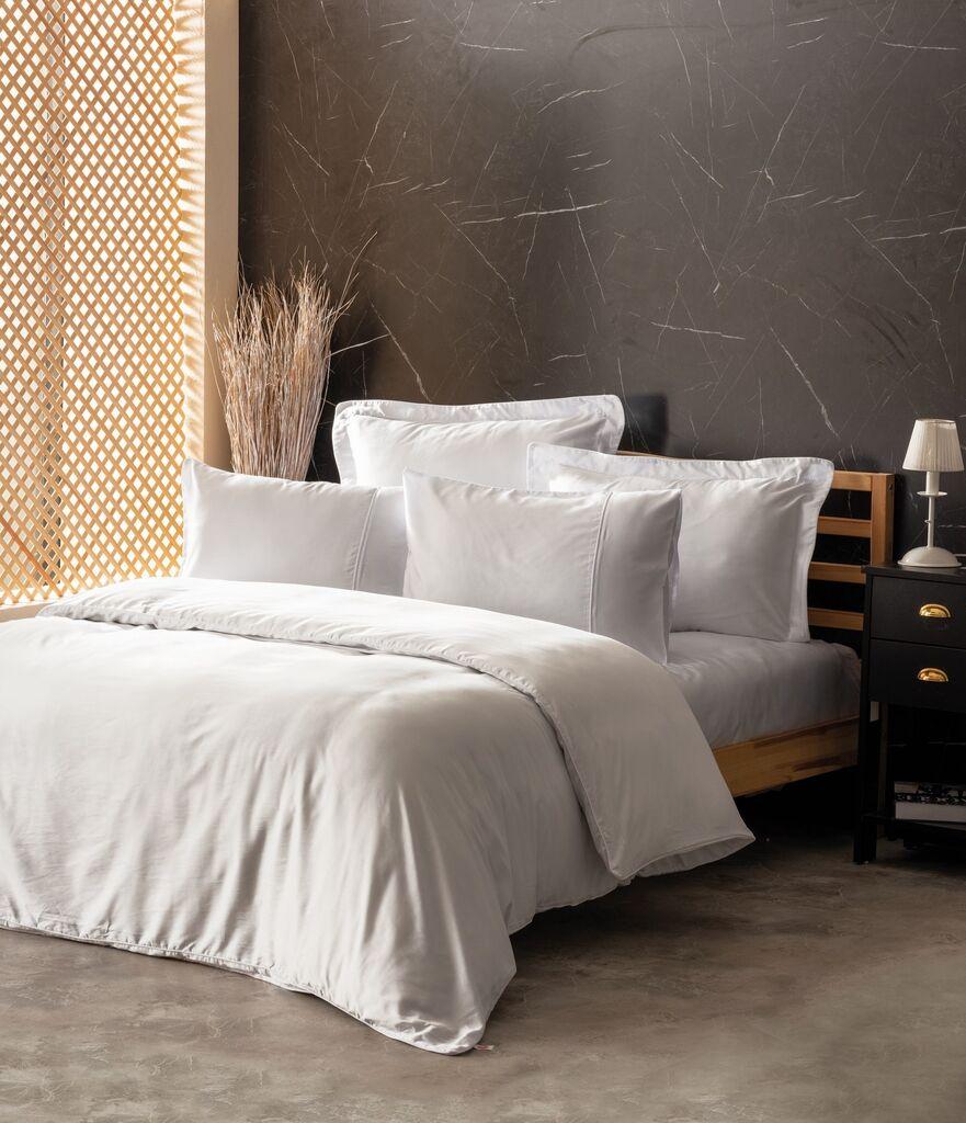 Комплет постелнина L'essentiel Maison Двоен свилен, 200x220 см, бела